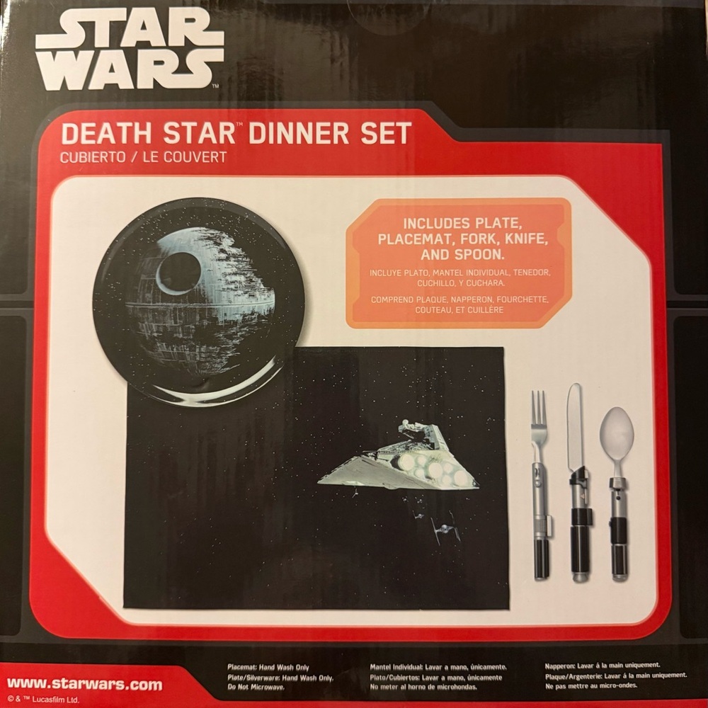 Star Wars (Disney) Death Star 5-Piece Dinner Set - Black and Silver